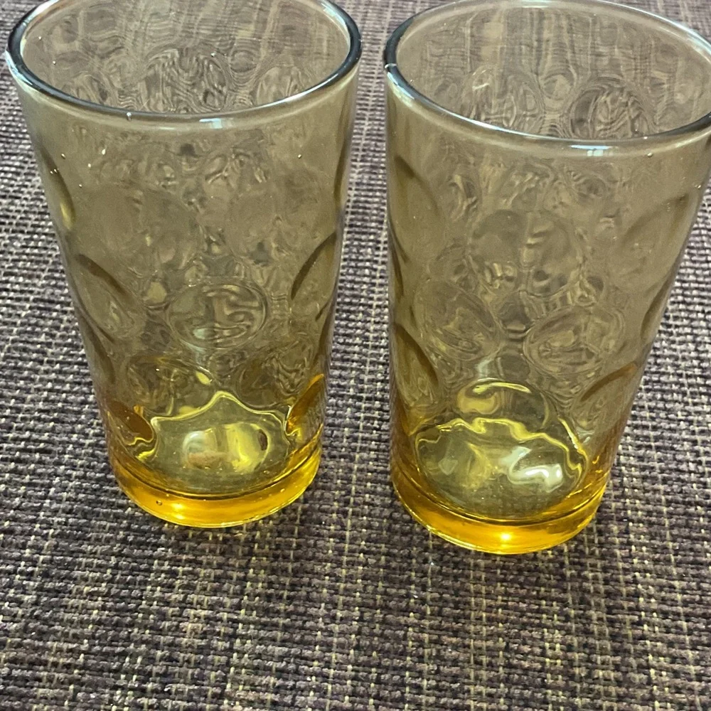 Amber Glass Tumblers Set juice size
